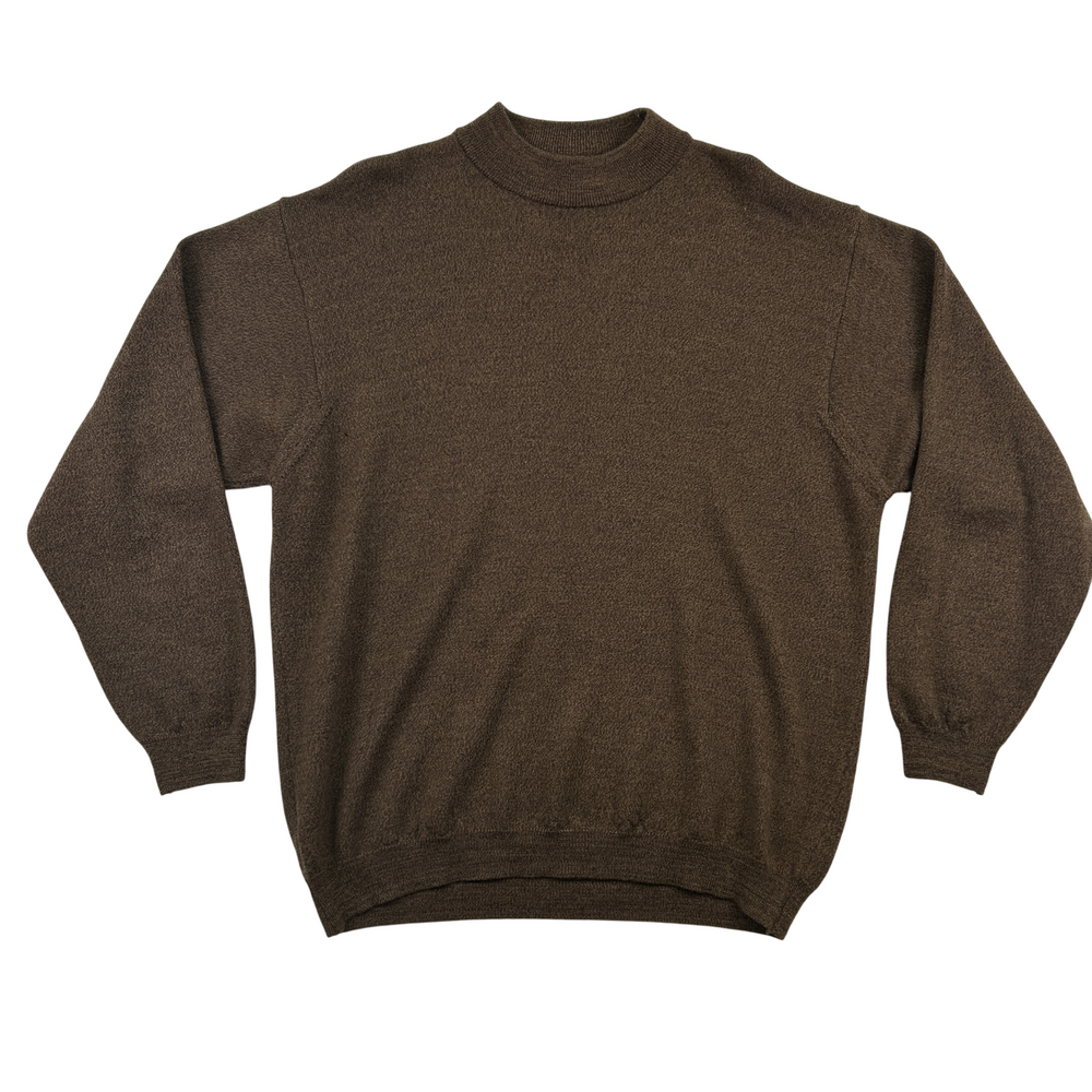 Brandini Sweater Mens Large Woolmark 100% Merino Wool Brown Knit Italy